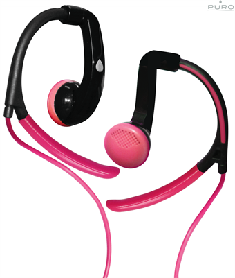 Puro Earhook Headset för MP3 / Smartphone / Tabs - Rosa